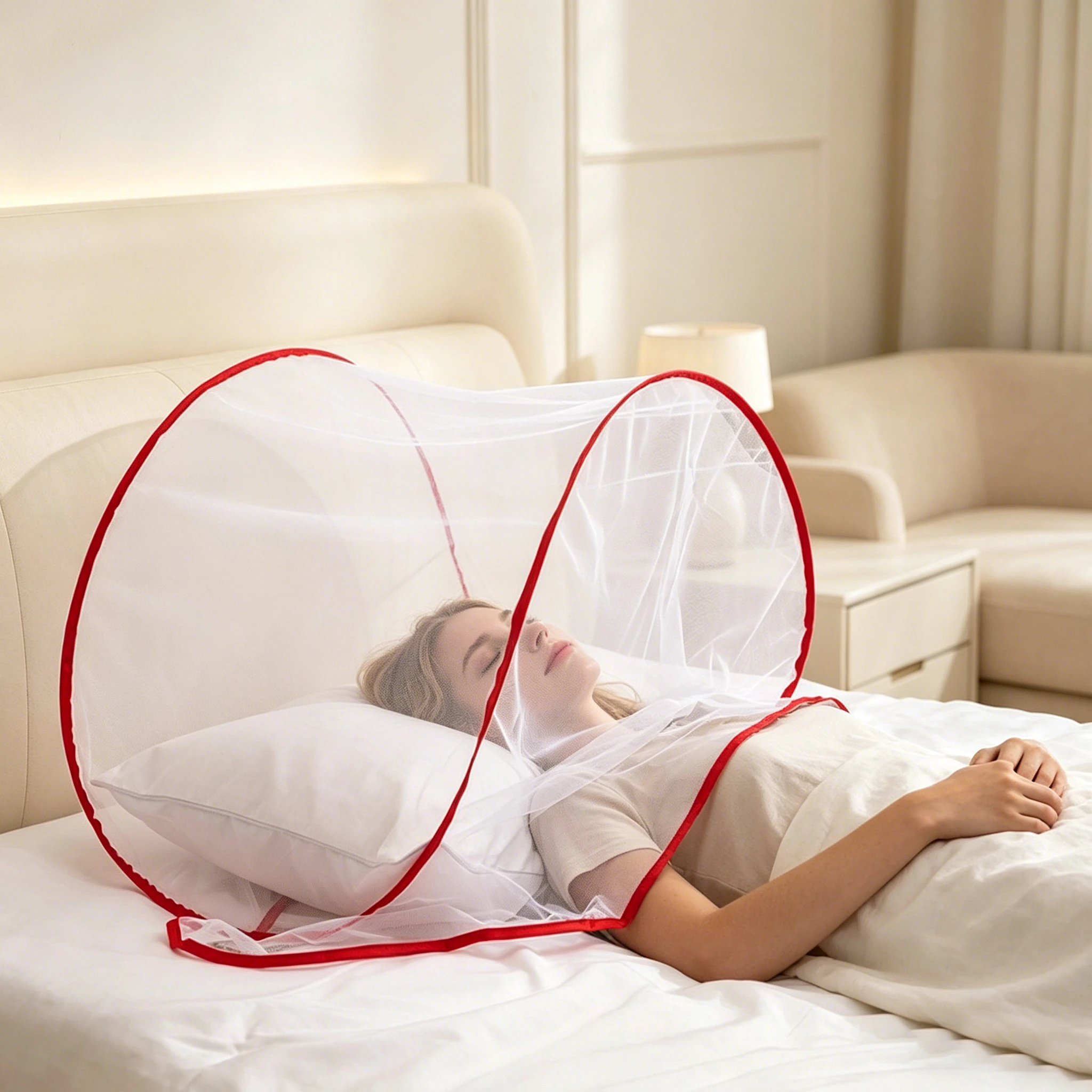 Head Mosquito Net Portable Foldable Pillow Mosquito Tent Mesh Anti Mosquito Sleep Cover For Bed Dorm Travel Hotel