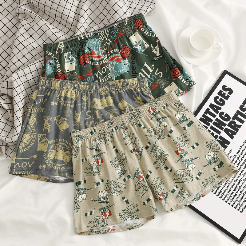 Cotton Printed Men's Home Loose Casual Print Boxer Shorts