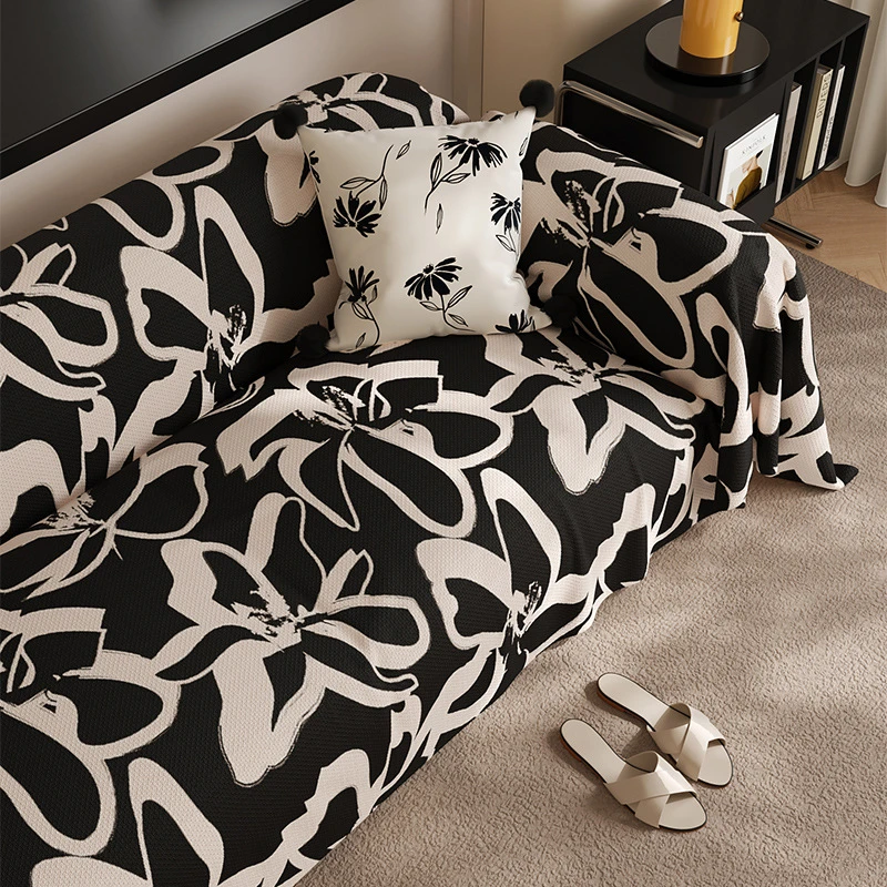 Black Stain-resistant Sofa Living Room Light Luxury Four Seasons Universal Sofa Cushion