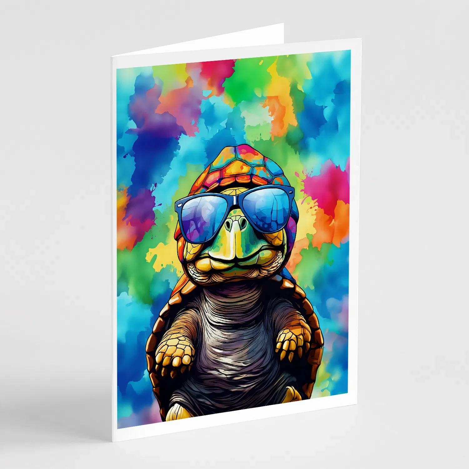 NEW Hippie Animal Tortoise Turtle Greeting Cards Pack of 8 Blank Cards with Envelopes Whimsical A7 Size 5x7 Blank Note Cards