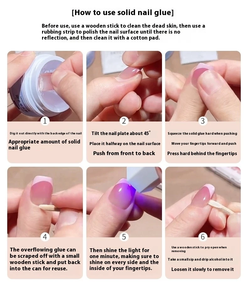 Simple And Gentle Nude Manicure Fake Nail Patch Finished Product