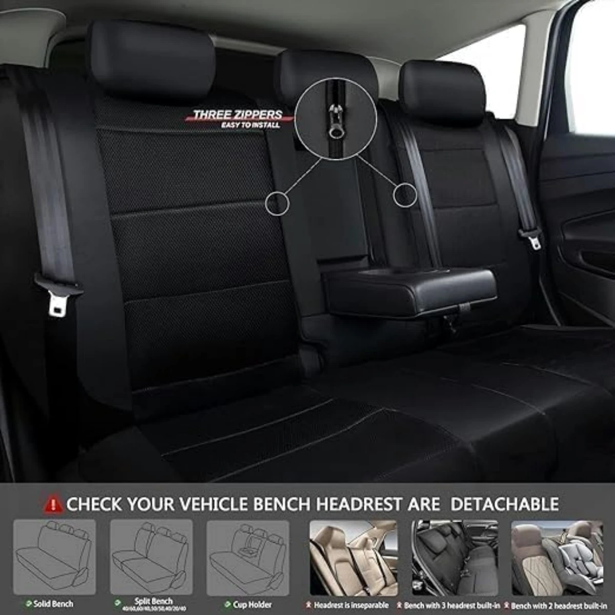 5-Seat Car Seat Cover, Single-Stitch Diamond Pattern, Quilted And Embroidered, Synthetic Leather, PVC Leather, Exported To Europe And America