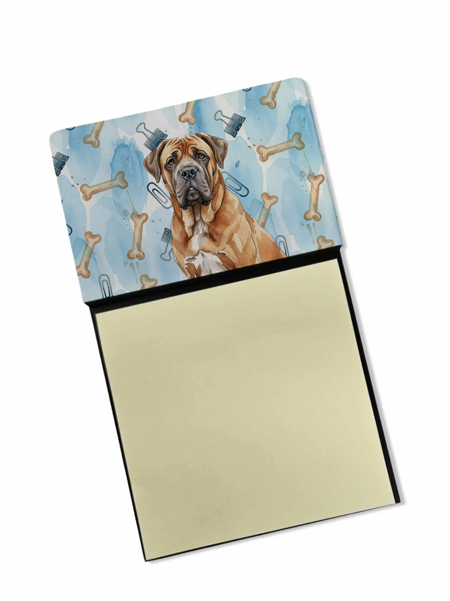 Neapolitan Mastiff Coworker Watercolor Sticky Note Holder Refillable Dispenser Desk Accessory 3x3 Pad Gift
