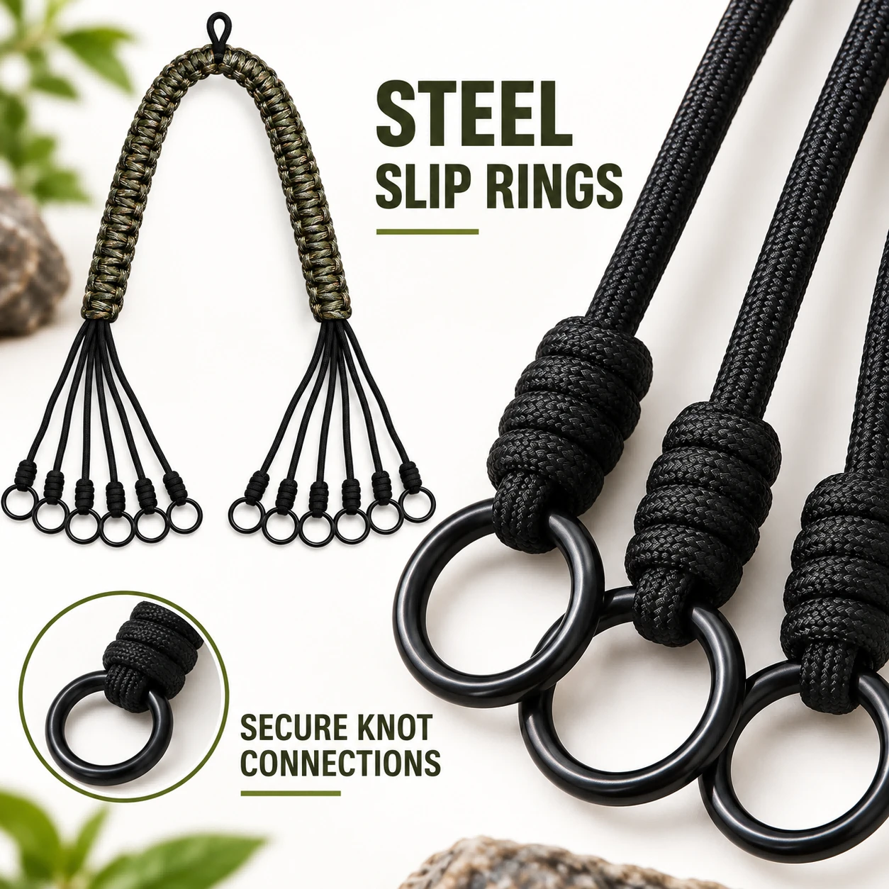 Camo Durable Nylon Hunting Lanyard Duck Goose Hanger Waterfowl Dove Carrier With Steel Loop Slip Ring