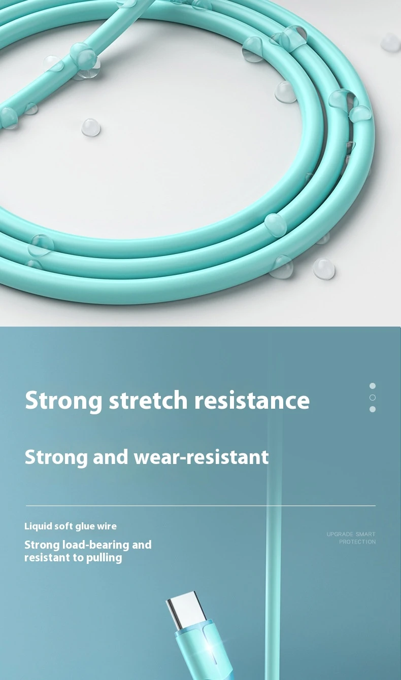 The Fast Charging Data Cable Is Suitable For Mobile Phone Liquid Silicone Charging Cable With Light