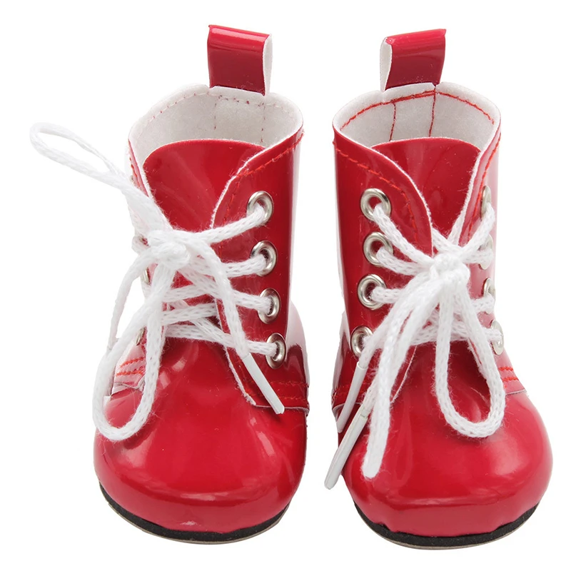 18 Inch Doll Lace-Up Boots American Doll PU Leather Shoes