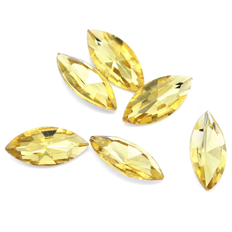 Horse Eye Crystal Pointed Glass Silver Bottom Loose Diamond