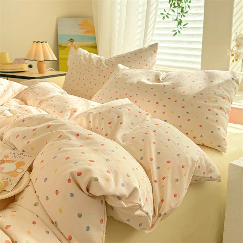 Super Soft Glutinous Clouds Cotton Four-piece Set Washed