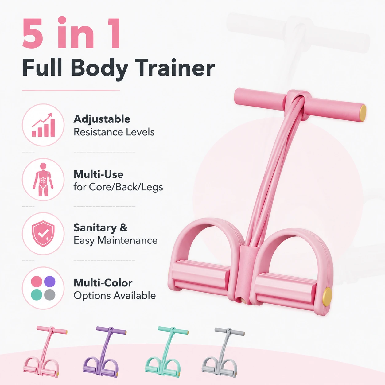 6-Tube Pedal Puller Resistance Rope, Foot Pedal Resistance Band, Yoga Elastic Exercise Bands, Stretching Slimming Training, Strength Exercise, Resistance Workout, Elast Compreh