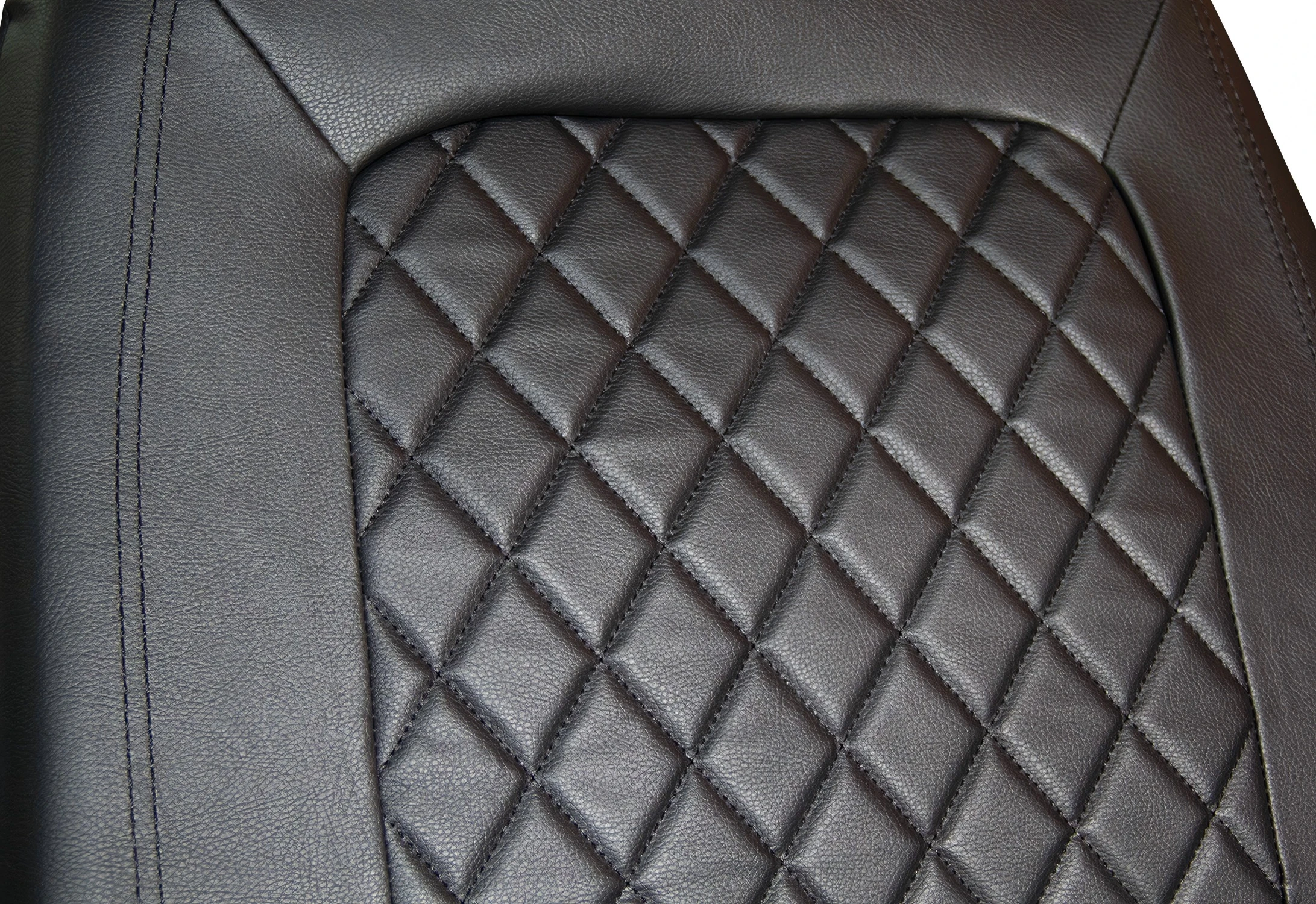 5-Seat Car Seat Cover, Single-Stitch Diamond Pattern, Quilted And Embroidered, Synthetic Leather, PVC Leather, Exported To Europe And America