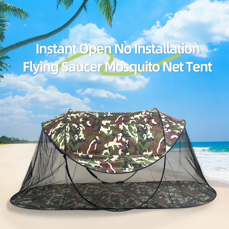 Portable Installation-Free, Flying-Saucer-Style Sunshade And Mosquito Net Tent
