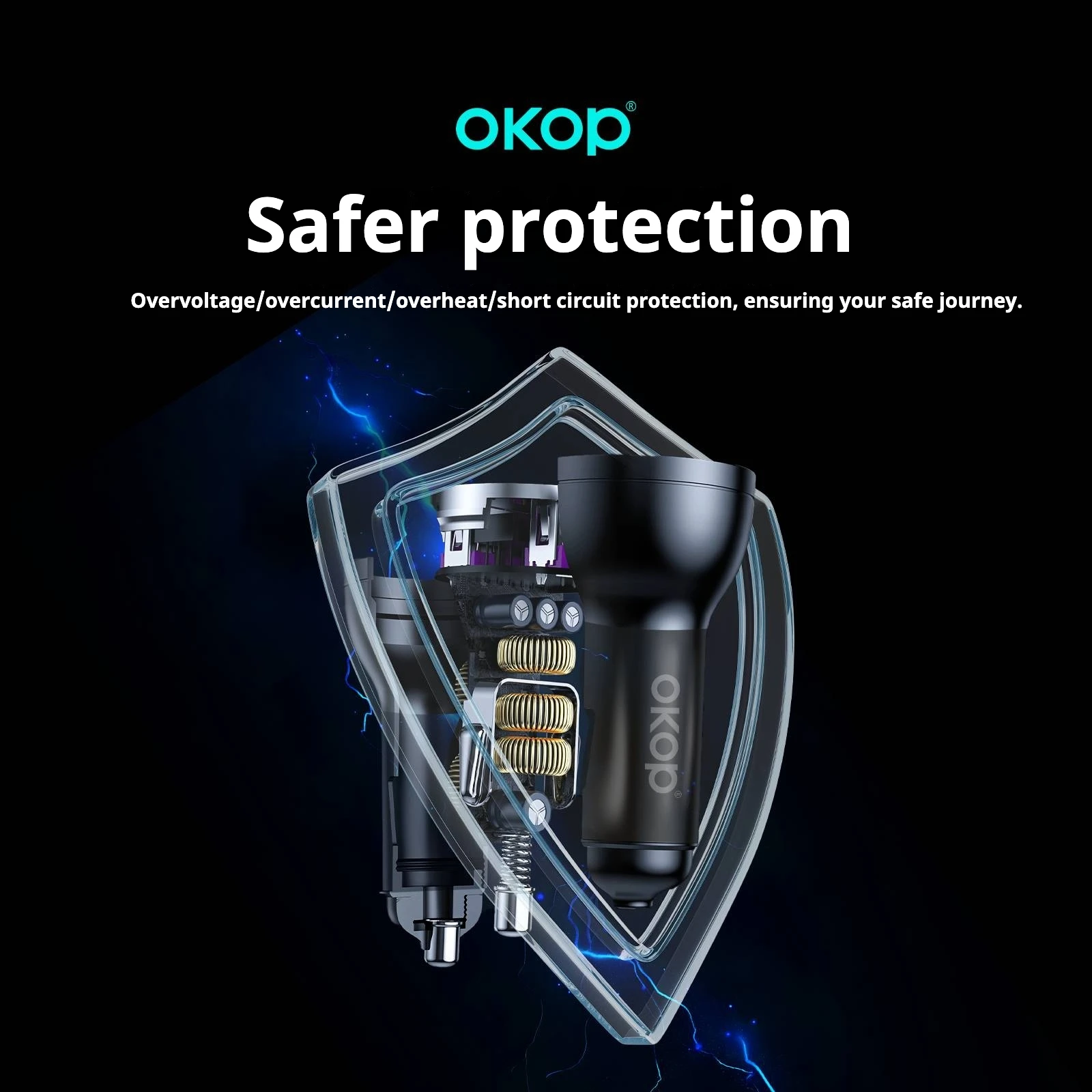 KP-C105 Best-selling Multi-port Car Charger USB Type-C With Super-fast Charging And MP3 Player Function In Stock