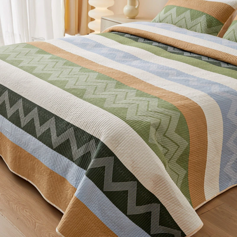 Cotton Printed Bed Sheet Summer Pure Cotton Breathable Three-piece Set
