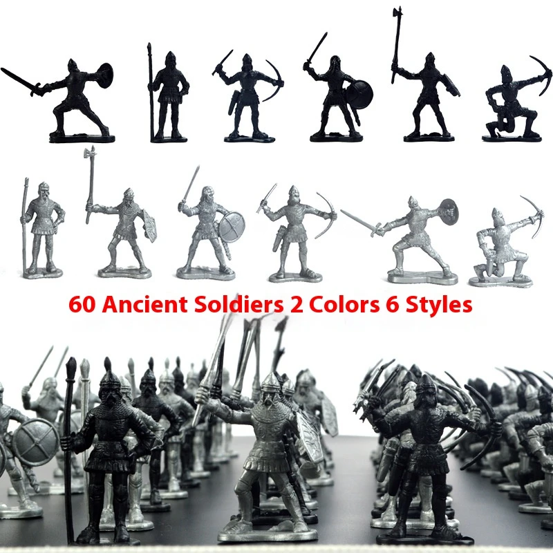 52PCs Cavalry Riding Model Suit Static Military Soldier Model 60PCs Ancient