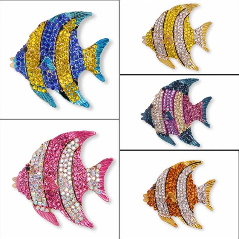 Temperament Fashion Diamond Fish Alloy Animal Pin