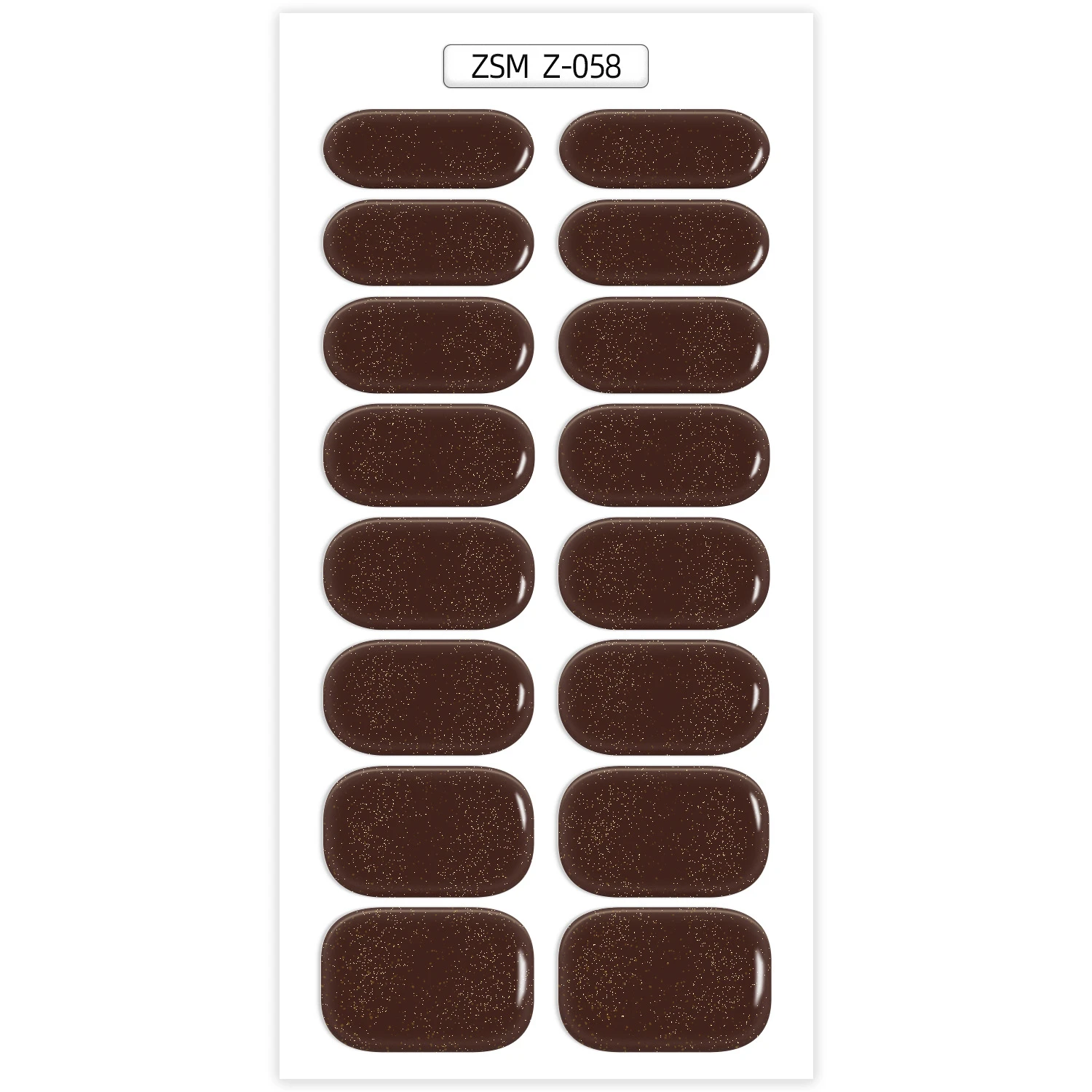 Solid Color Glitter Gel Nail Sticker