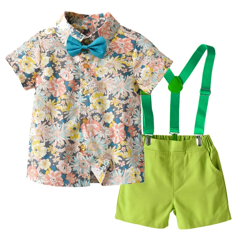 Cute Flowers Princess Shirt Shorts Two-piece Set