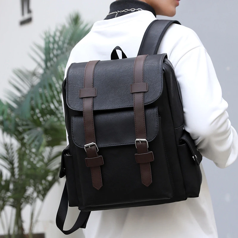 Retro Men's PU Backpack Computer Bag