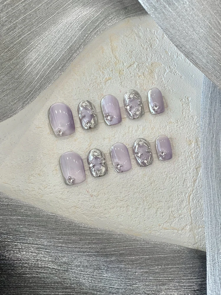 Light Purple Bucheriti Short Nail Stickers