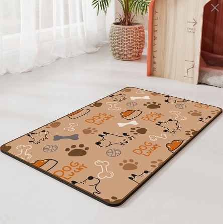 Dogs And Cats Eating Mat Anti-overflow Waterproof Easy To Clean Pet Water-absorbing Quick-drying Meal Diatom Mat