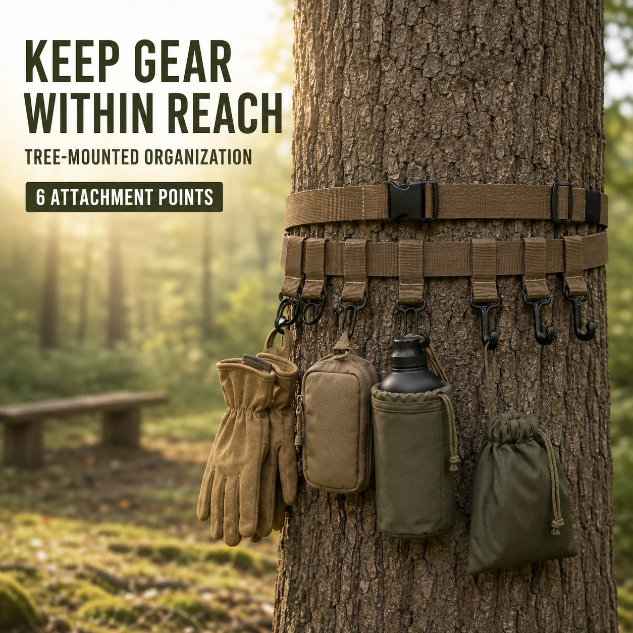Dual-Purpose High Pressure Security Hunting Strap Durable Oxford Cloth With MOLLE For Hunting Belt And Tree Stand Use