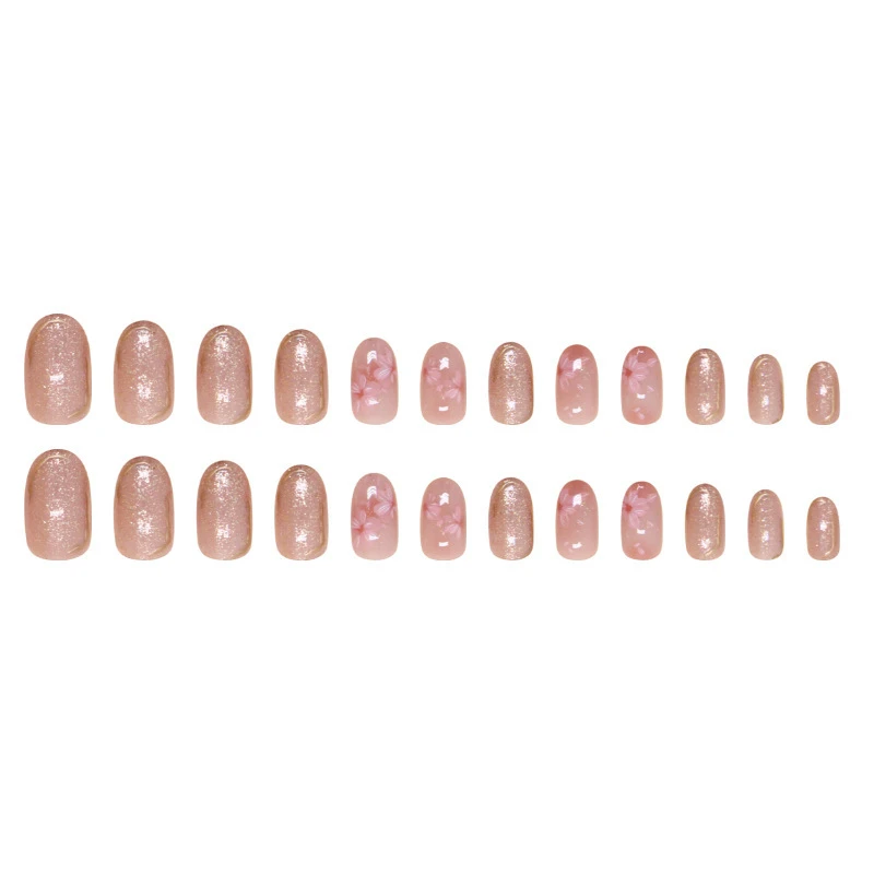 Short Oval Nail Polish Flower