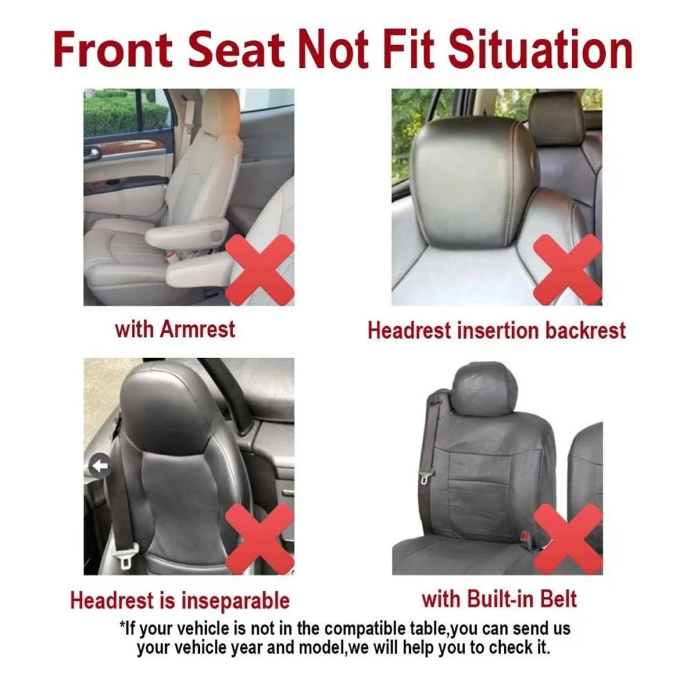 2 Front Car Seat Covers, 2mm Thick, Classic And Durable, Suitable For Small, Medium, And Large Cars, SUVs, And All Seasons