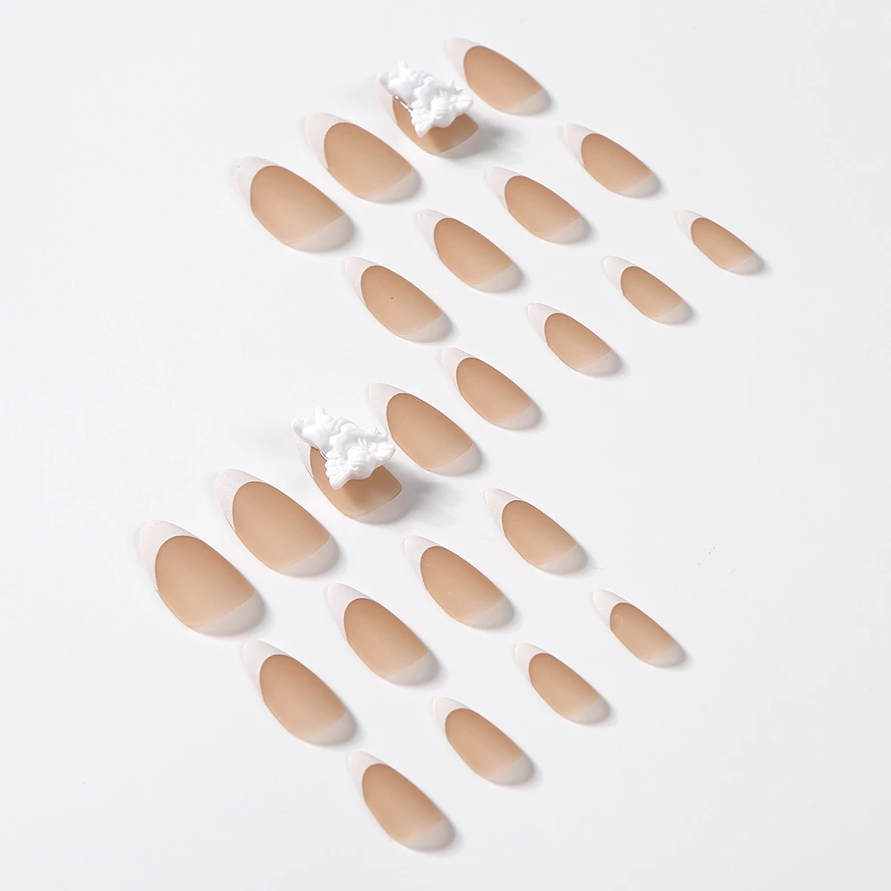 French Bare And Flesh Color Water Drop Nail Tip