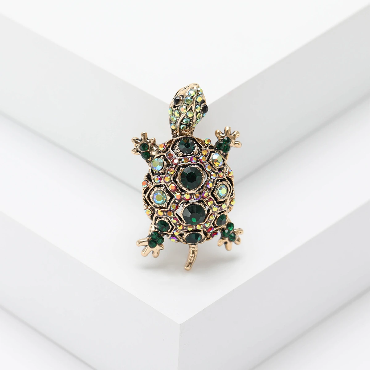 Fashion Retro Rhinestone Turtle Brooch Creative