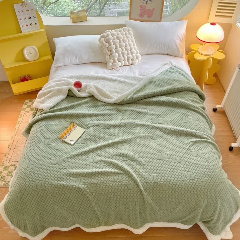 Double Layer Berber Fleece Blanket Thickened Tower Velvet Cover Blanket