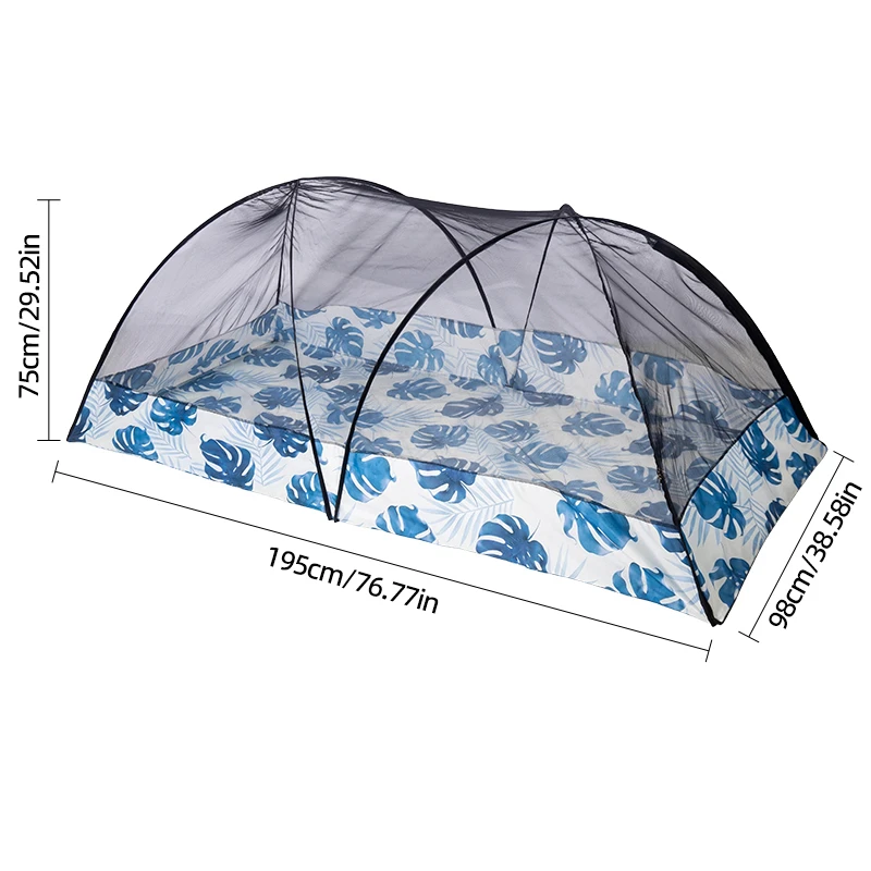 Portable Instant Set Up Mosquito Net Installation-Free Camping Tent Fully Enclosed Bug Bivy Lightweight Foldable Double-X-Shaped