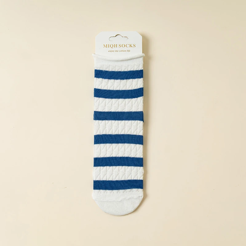 Elastic Kanekalon Striped Bunching Socks Women's Mid-calf Ins Breathable Mesh Loose Confinement Socks