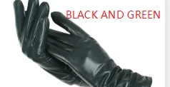 Color Leather Lengthened Sheepskin Winter Plush Warm Gloves