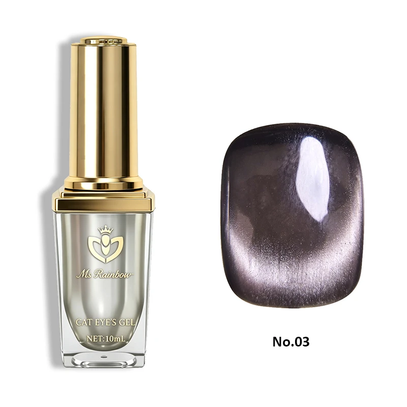 Ms Rainbow Starry Series Cat Eye Gel Polish,10ml,8 Colors Available,Glass Bead Shimmer Magnetic,Long Lasting UV Soak Off,Salon & Home Manicure,For DIY Nail Lovers