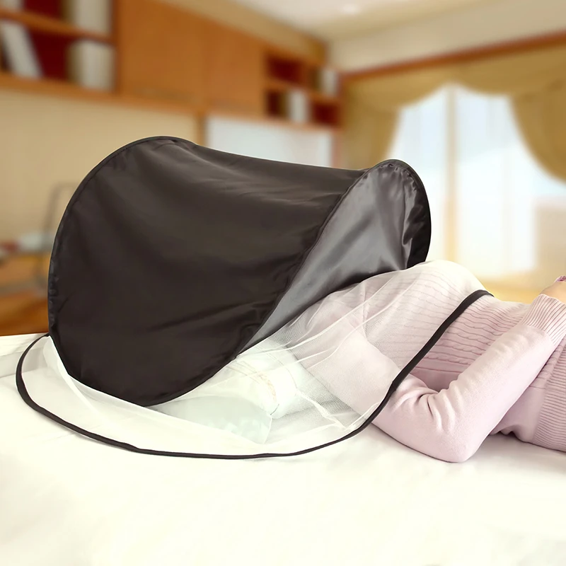 Head Mosquito Net Blackout Sleep Eye Shade Tent Portable Anti Mosquito Light Blocking Head Cover For Bed Dorm Travel Hotel