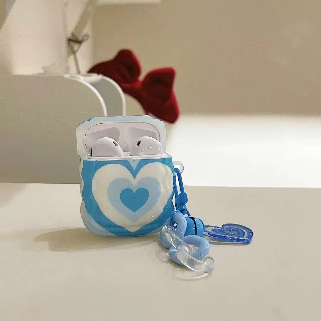 Blue Love Earphone Cover Pendants Soft Shell