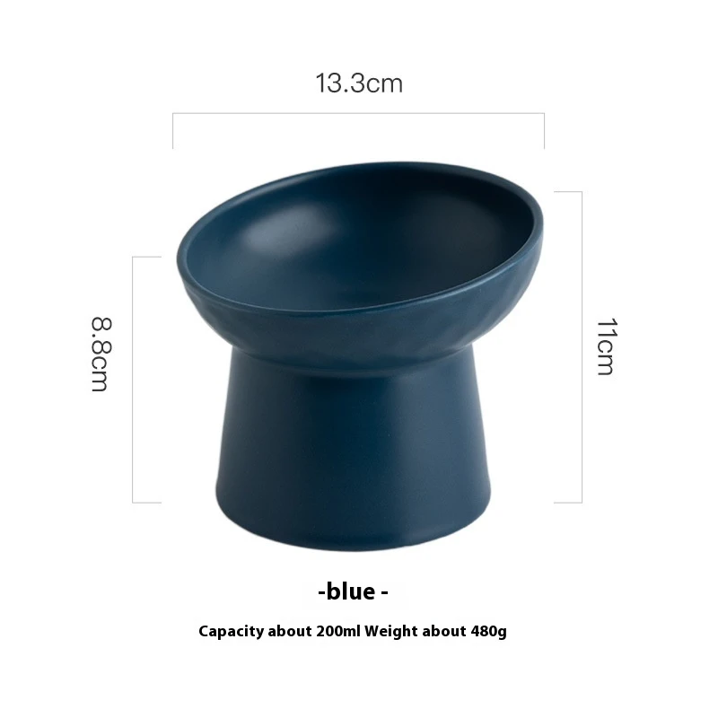 Oblique Mouth High Foot Candy Color Cat Bowl