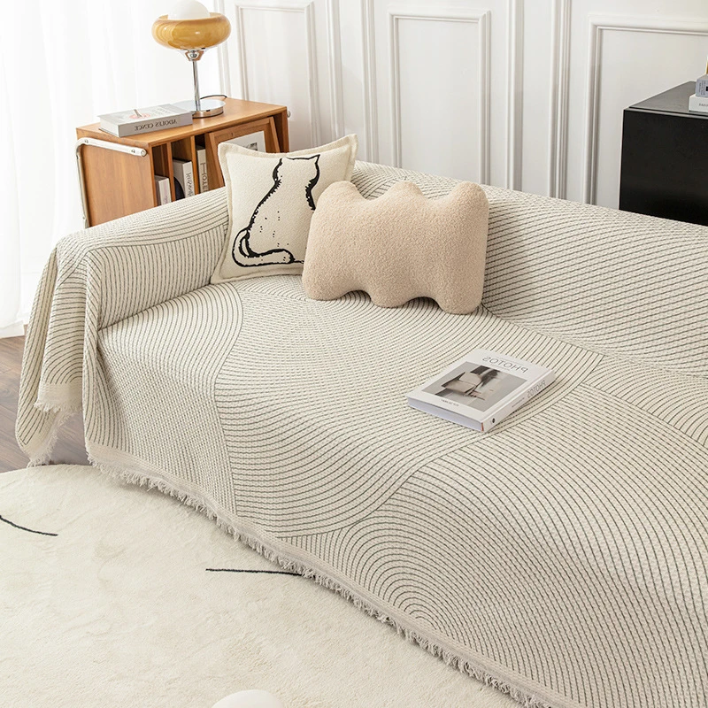 Striped Sofa Towel Anti-cat Scratch Protector Multi-function Blanket