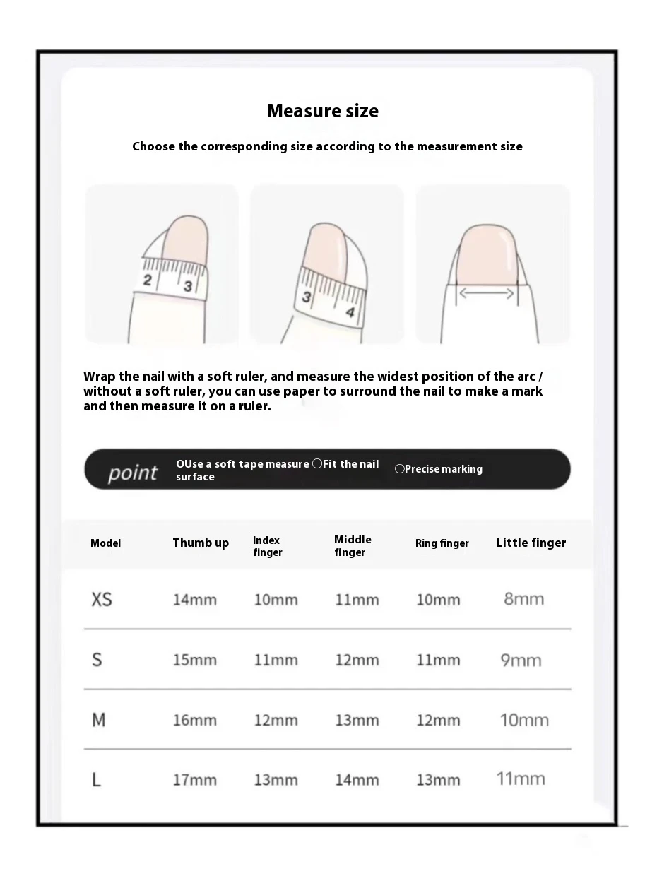 Handmade Custom Wear Nail Almond French Finished Manicure
