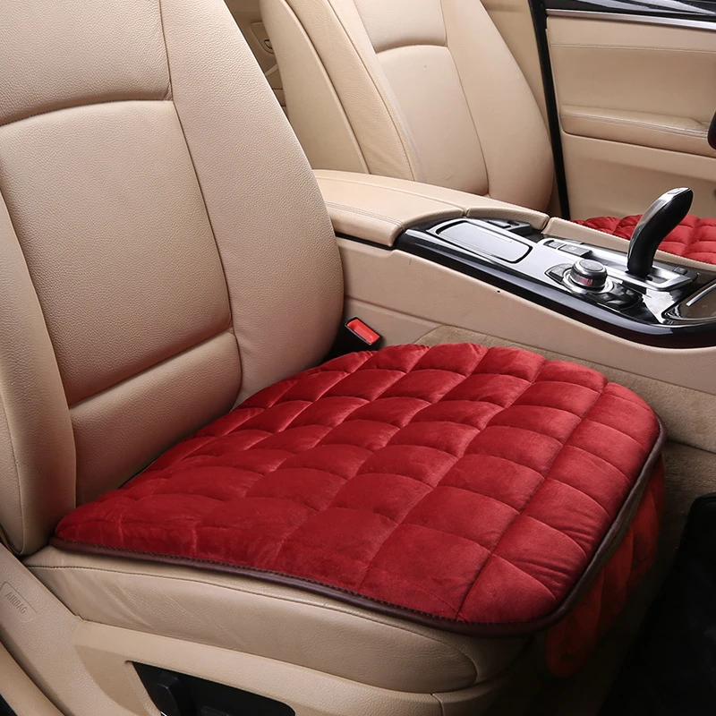 Car Plush Cushion Three-piece Set Tie-free Non-slip Without Backrest