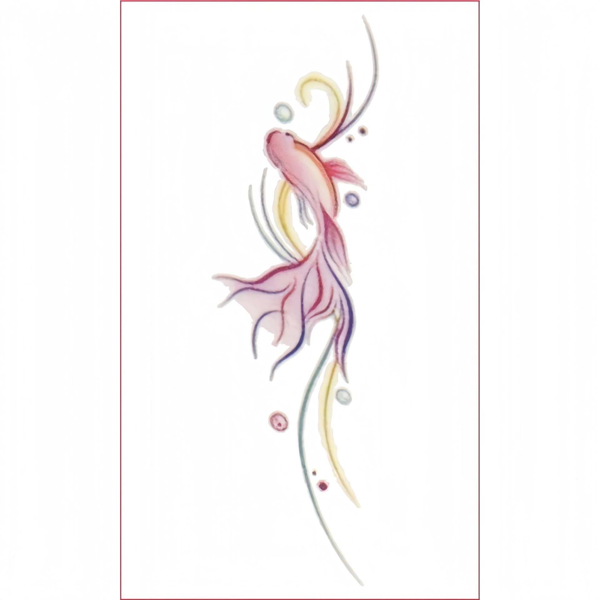 Pink Koi Tattoo Sticker Female High Sense Ins Waterproof And Durable