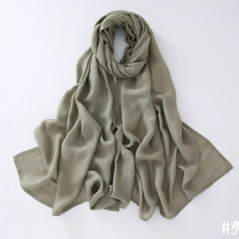 Breathable Shawl Modal Monochrome Malay Indonesian Cotton And Linen Solid Color Scarf Headcloth