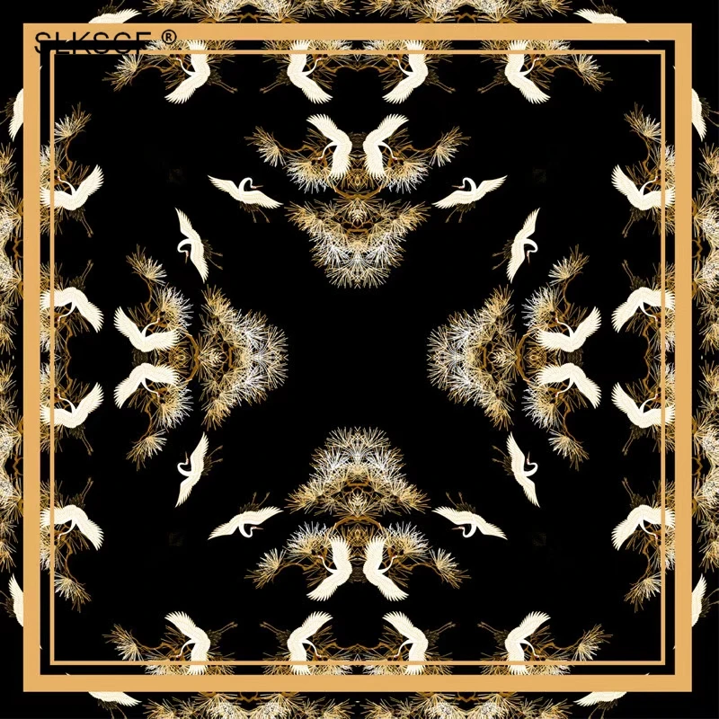 Silk Scarf Plain Crepe Satin Digital Printing