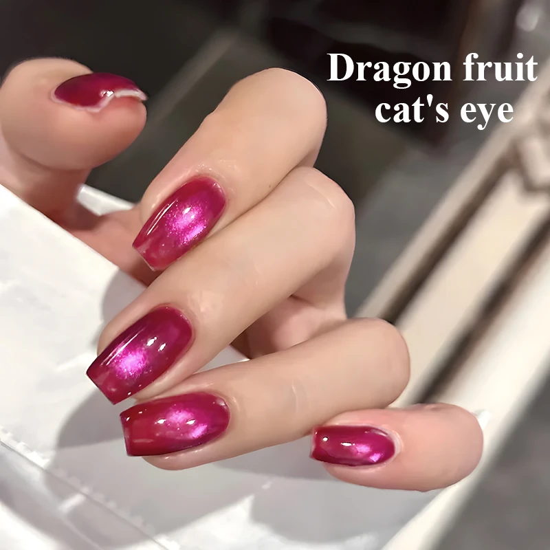 Ms Rainbow Starry Series 05 Cherry Red Cat Eye Gel Polish, 10ml, Glossy Red Shimmer Magnetic, Long Lasting Soak Off, Salon, Home Manicure, For DIY Nail Lovers