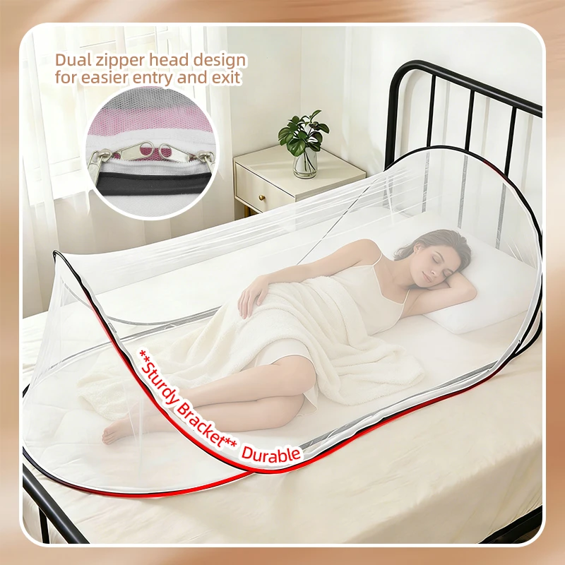 Portable, Installation-Free Single Person Mosquito Net For Student Dorms, Home, Office, Outdoor Camping, And Travel Protects Against Mosquitoes And Other Insects