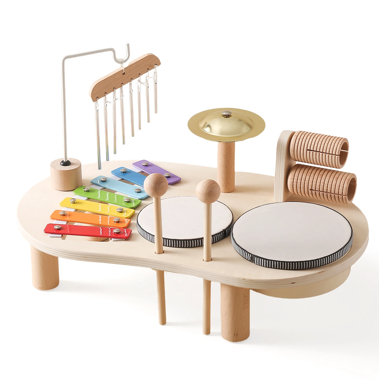 Baby Educational Toys Wooden Aeolian Bells Montessori Children's Musical Toys Xylophone Newborn Birthday Gifts Music Table Toys