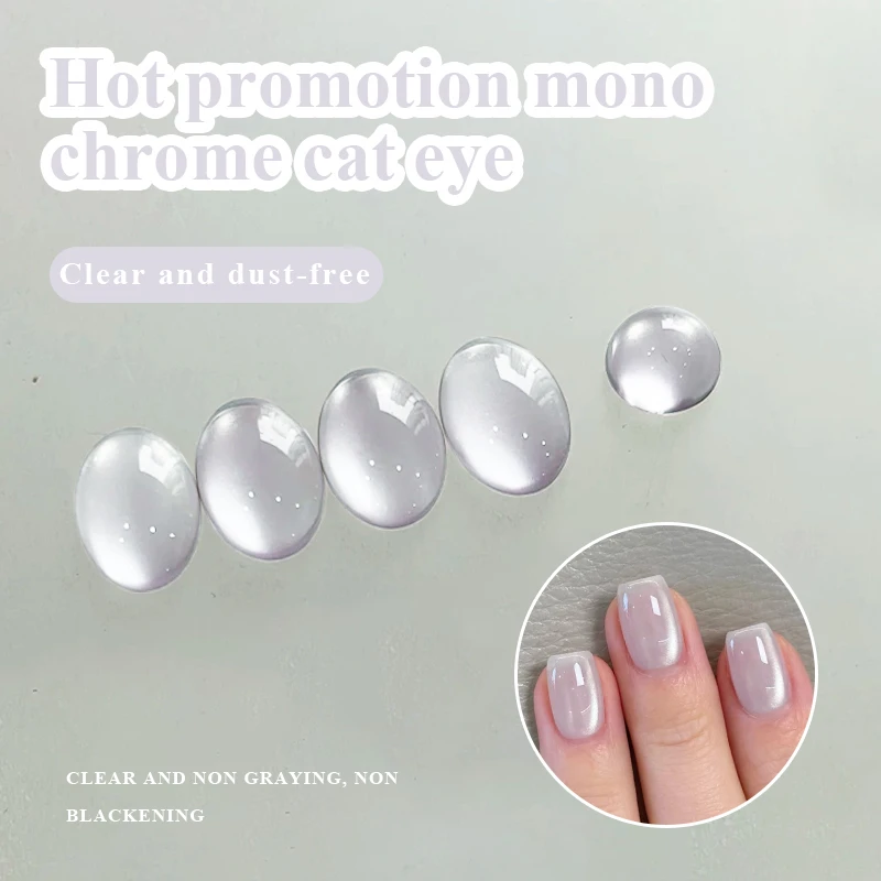 Ms Rainbow Starry Series 04 Clear Cat Eye Gel Polish, Glass Bead Shimmer Magnetic, Long Lasting Soak Off, Salon & Home Manicure, For DIY Nail Lovers