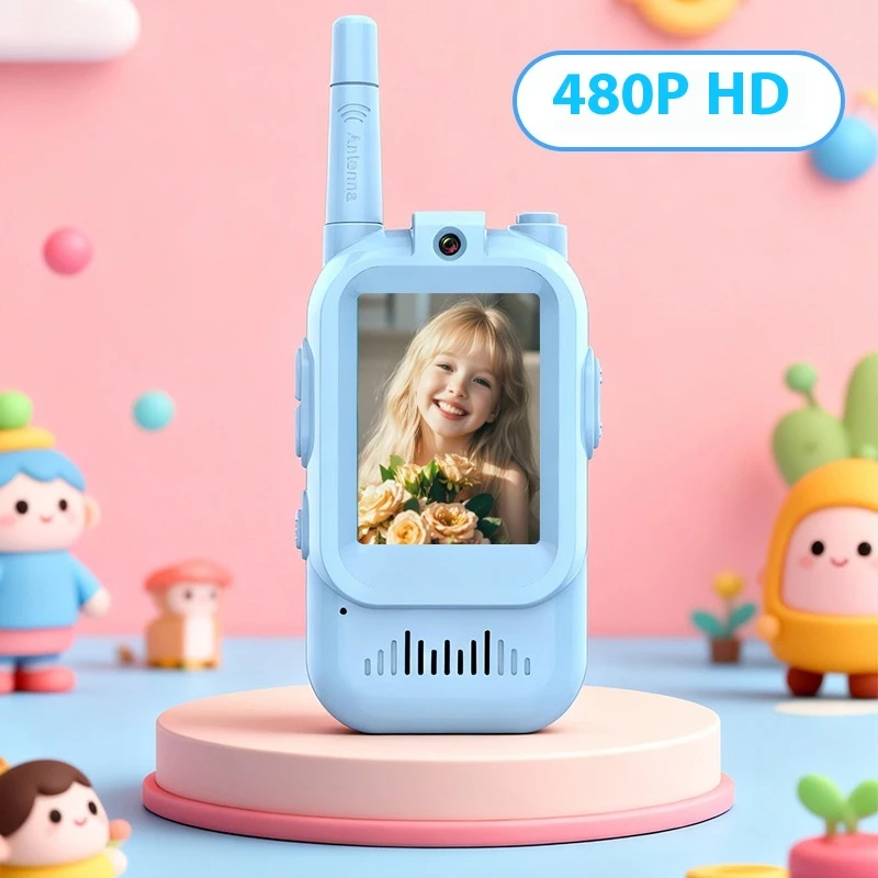Mini Video Wireless Walkie Talkies For Kids Handheld 2 Pack Rechargeable Intercom Cam Outdoor Family Games Gift For Boys Girls