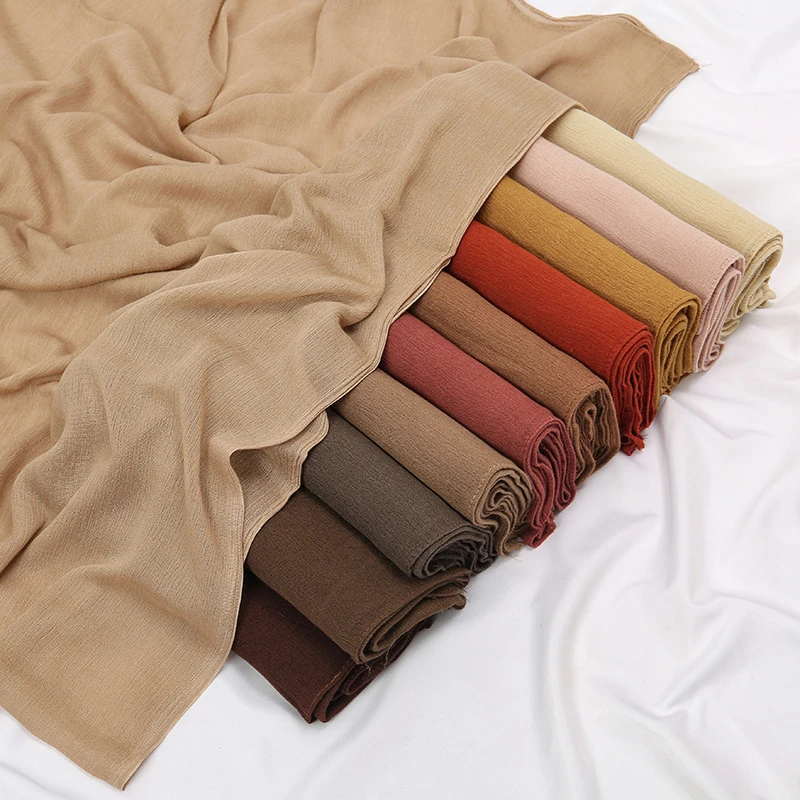 Curling Rayon Wrinkle Scarf Women's Simple Toe Cap