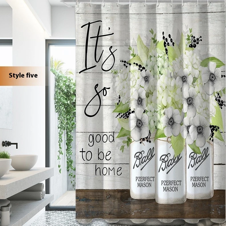 3D Digital Printing Bathroom Partition Waterproof And Mildew-proof Curtain